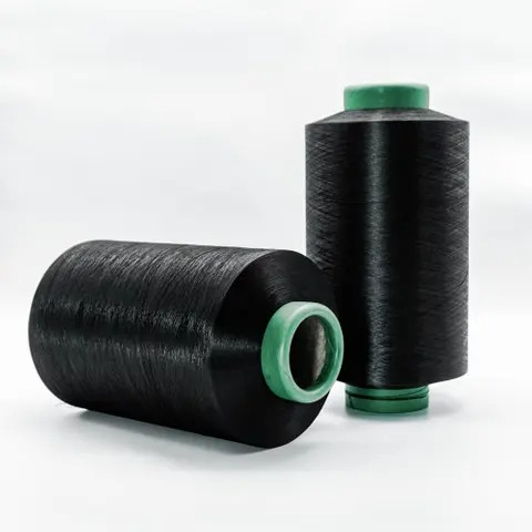 150D/48F Preto + 20D Spandex Poliéster ACY Fio Coberto de Ar